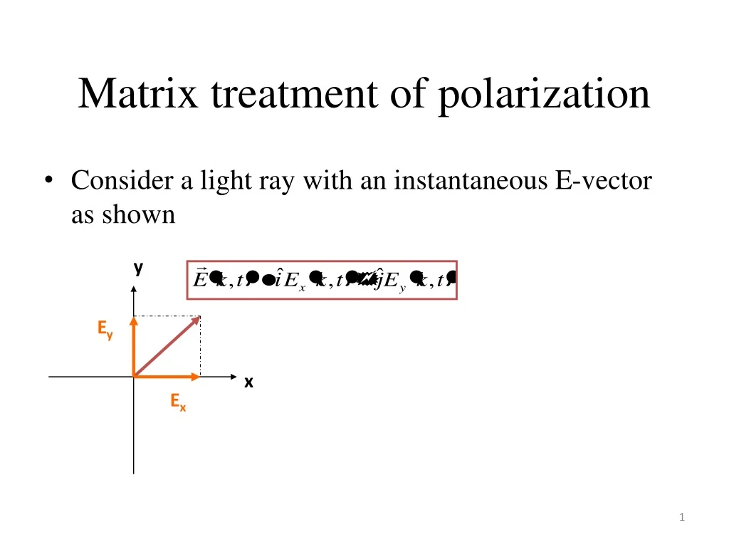 matrix treatment of polarization