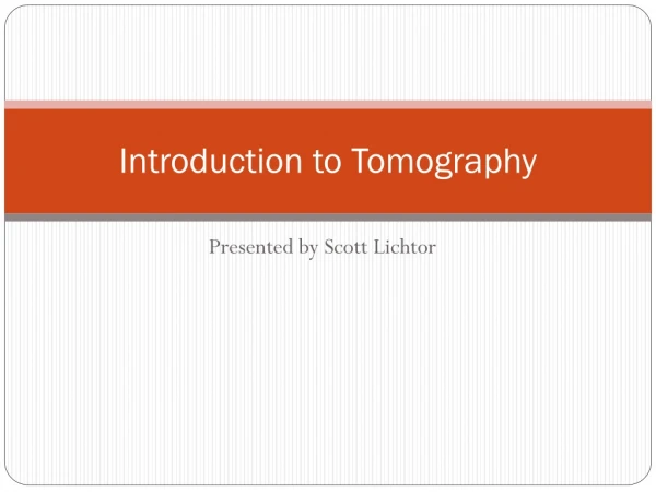 Introduction to Tomography