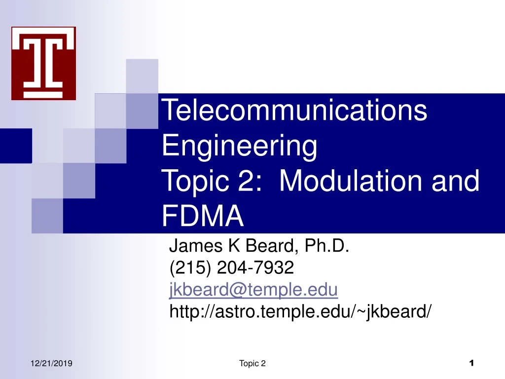 telecommunications engineering topic 2 modulation and fdma