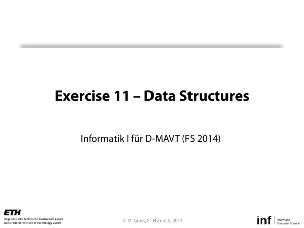Exercise 11  – Data Structures
