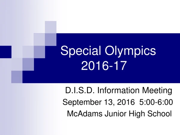 Special Olympics          2016-17