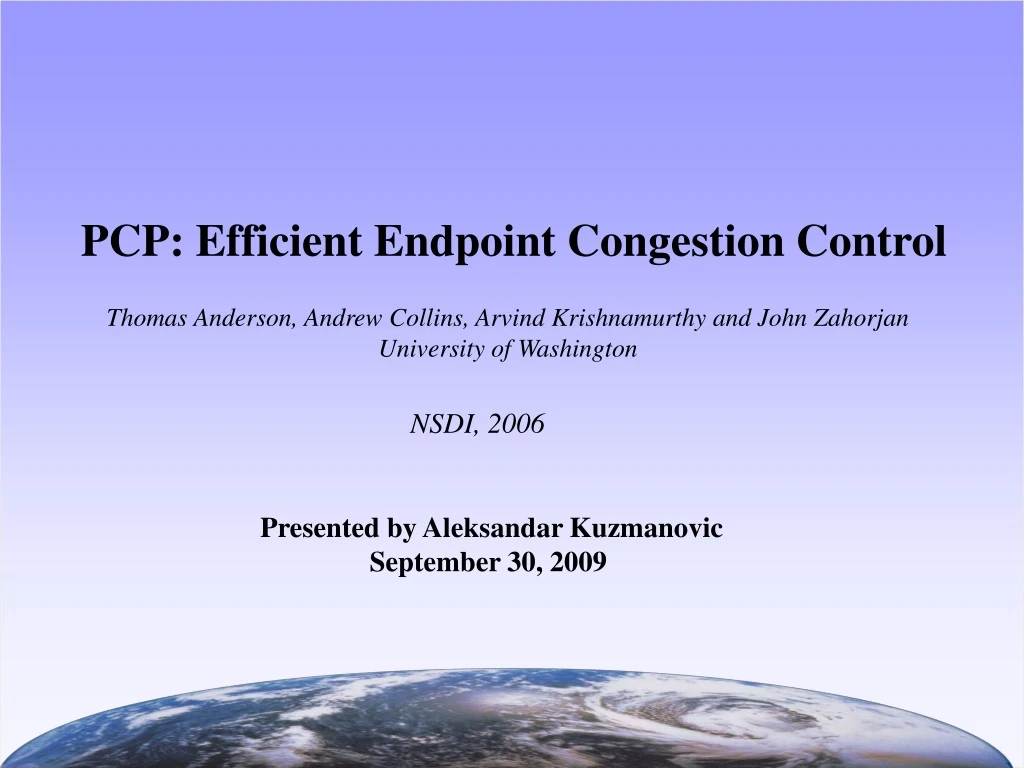pcp efficient endpoint congestion control