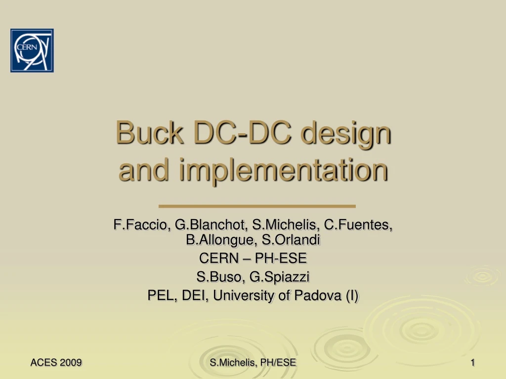 buck dc dc design and implementation