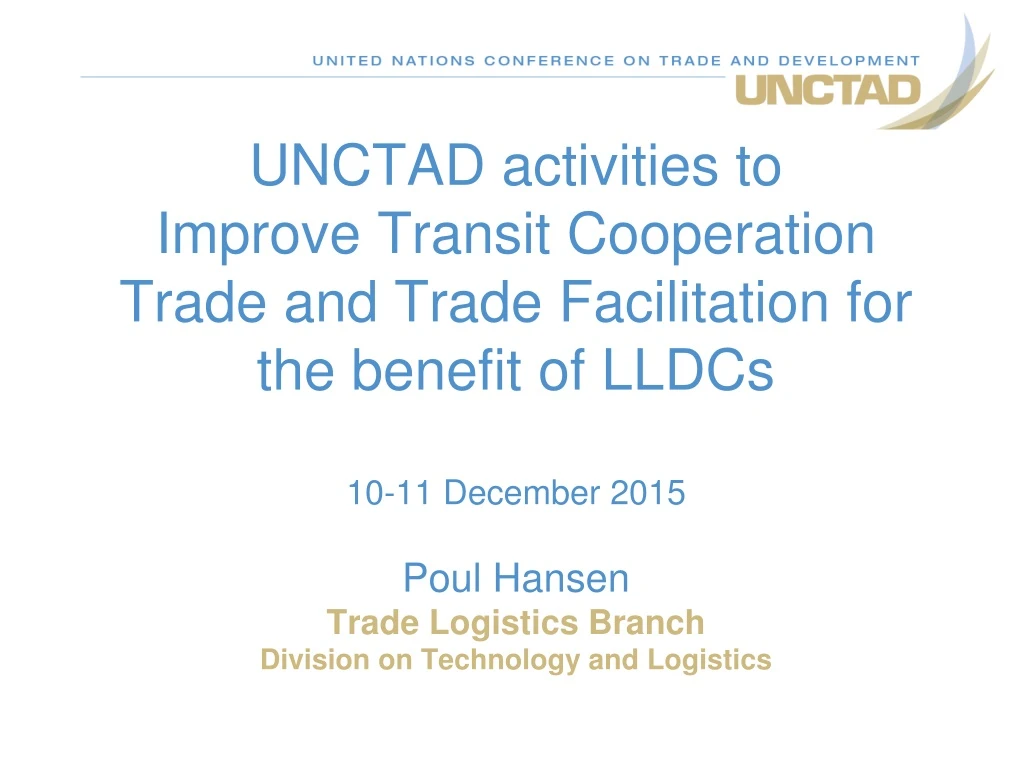 unctad activities to improve transit cooperation