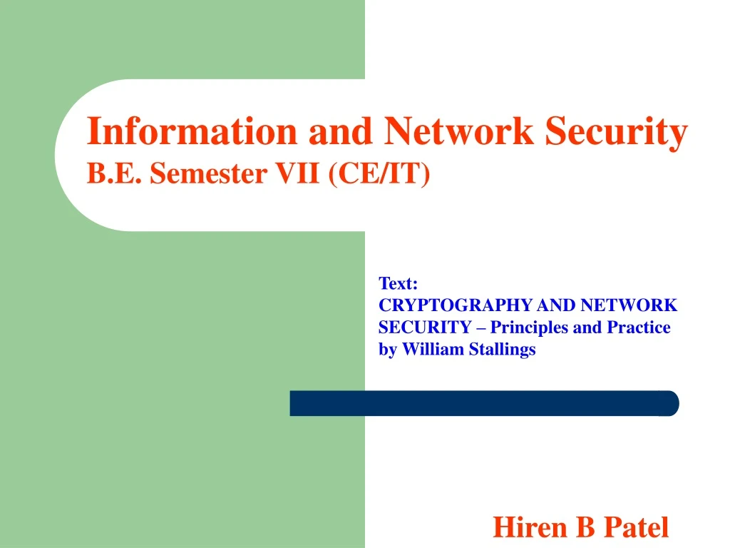 information and network security b e semester