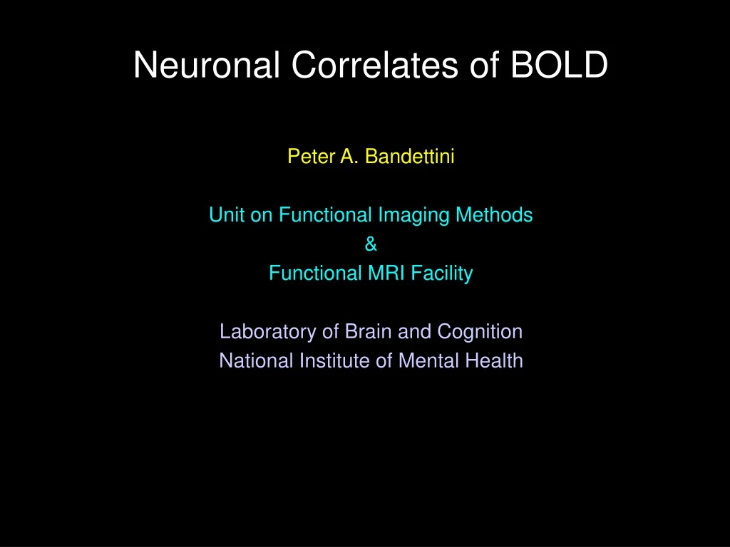 neuronal correlates of bold