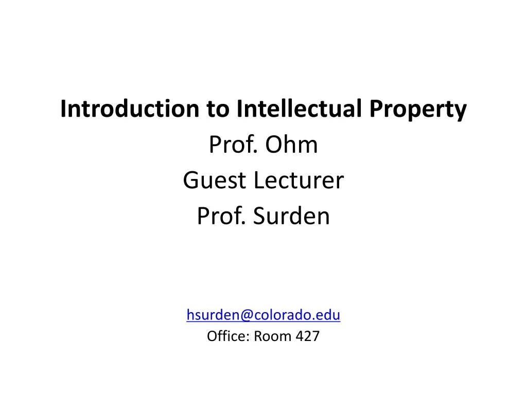 introduction to intellectual property prof