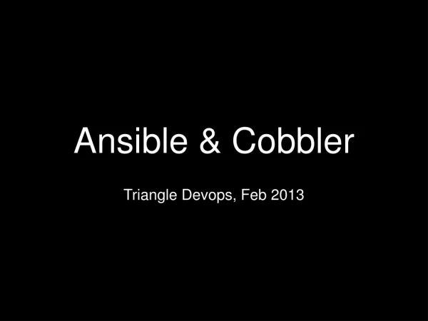 Ansible &amp; Cobbler