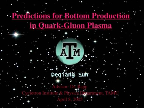 Predictions for Bottom Production in Quark-Gluon Plasma