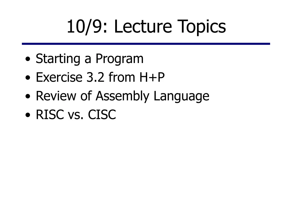 10 9 lecture topics