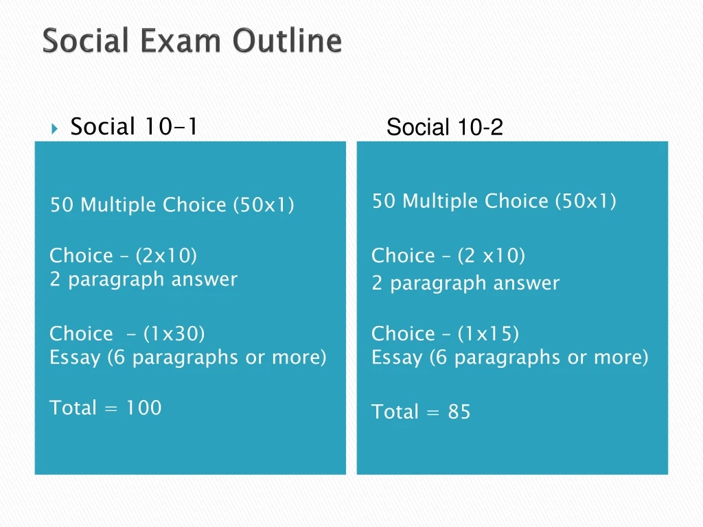social exam outline