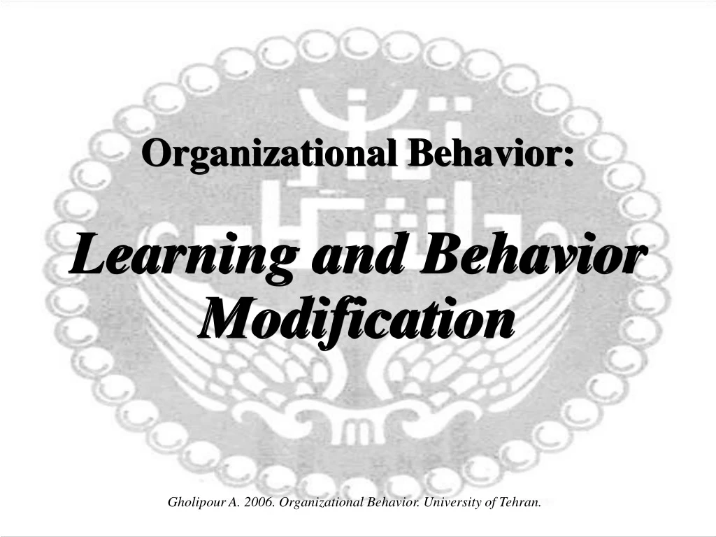 organizational behavior learning and behavior