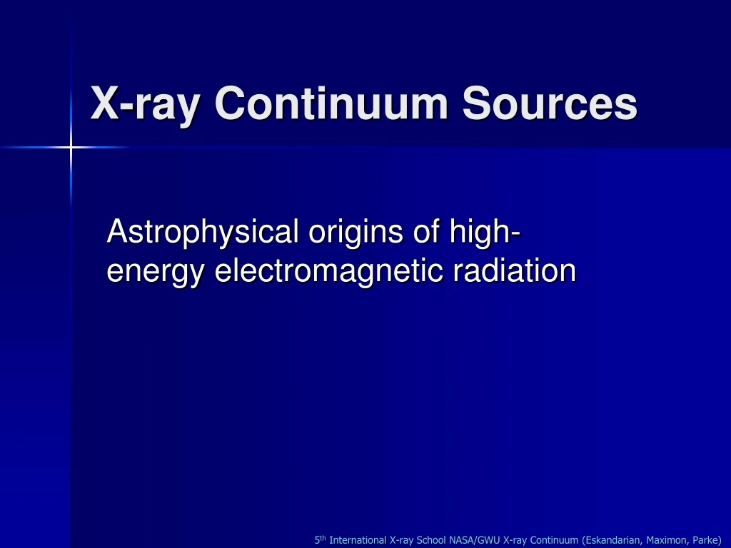 x ray continuum sources