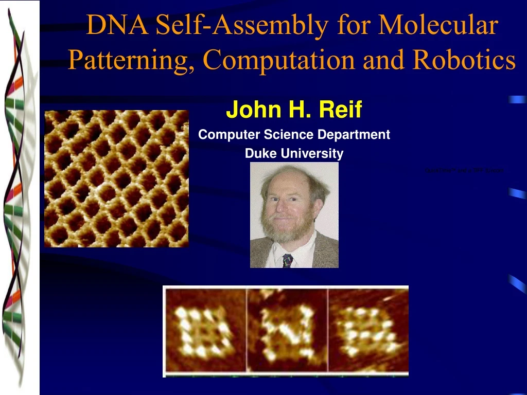 dna self assembly for molecular patterning computation and robotics