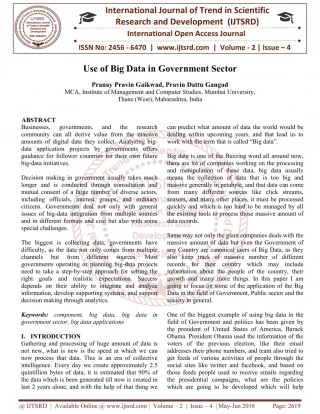 Use of Big Data in Government Sector - slide 1