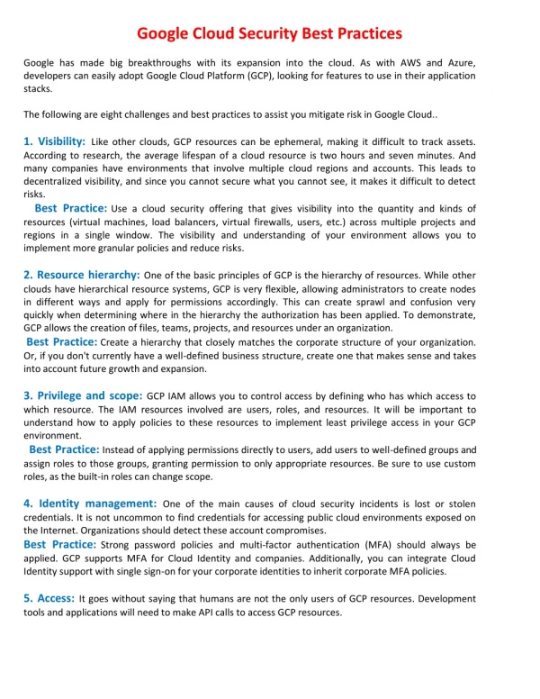 google cloud security best practices