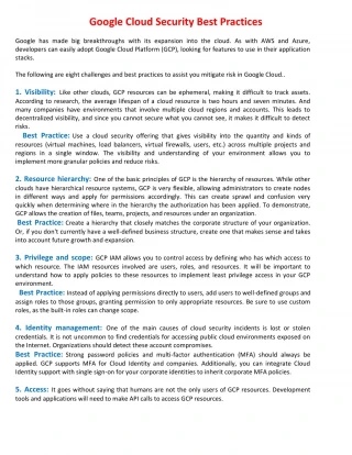 Google Cloud Security Best Practices - slide 1