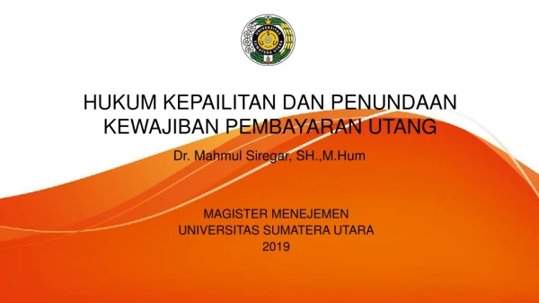 Kepailitan dan KPKU