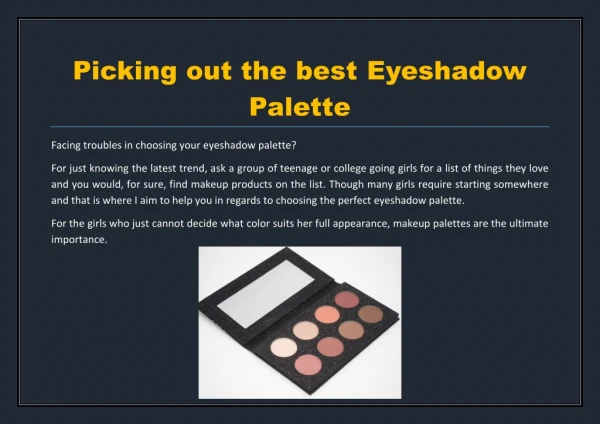 picking out the best eyeshadow palette