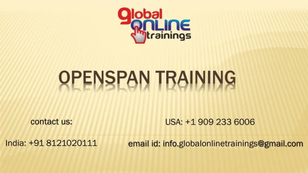 Introduction to OpenSpan Training: