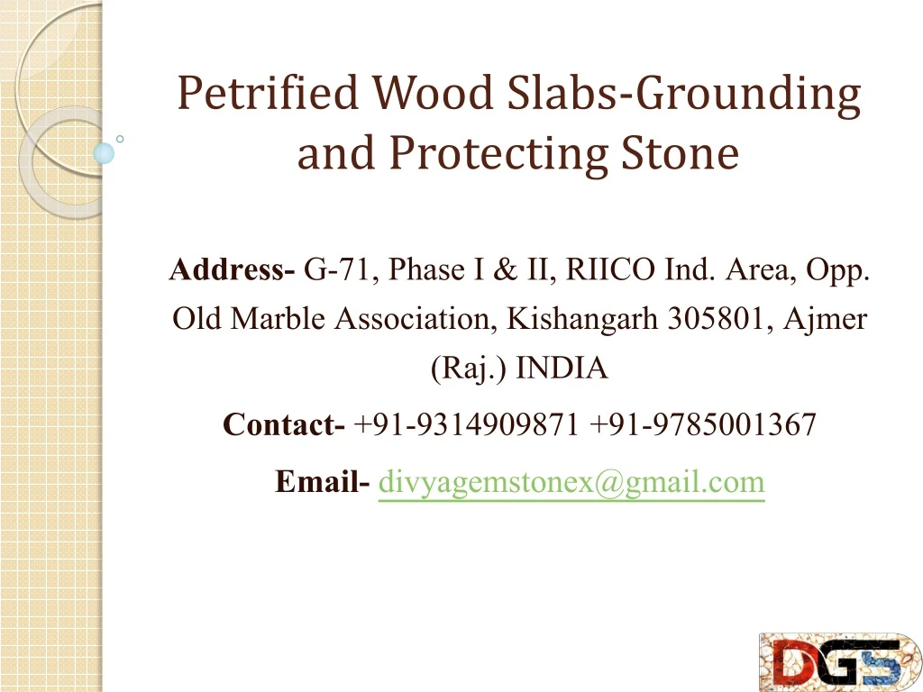 petrified wood slabs grounding and protecting stone