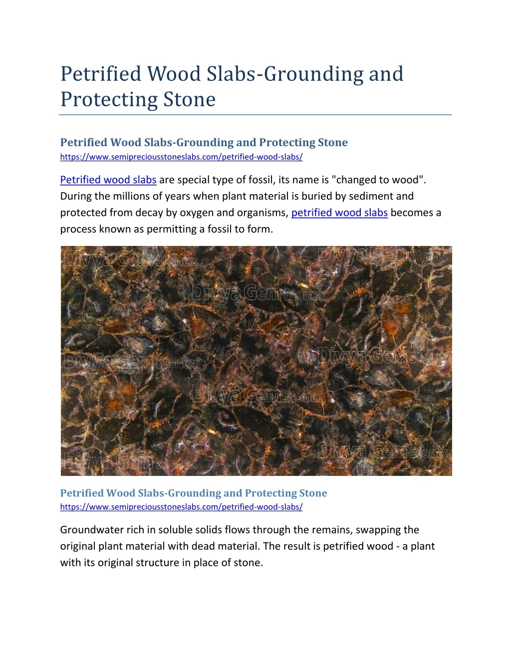 petrified wood slabs grounding and protecting