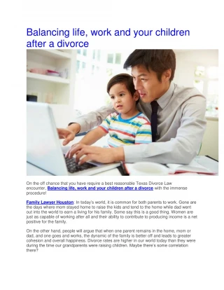 Balancing life, work and your children after a divorce - slide 1