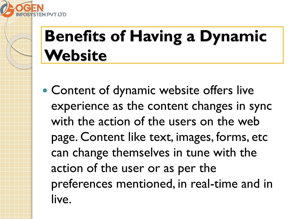 benefits of having a dynamic website