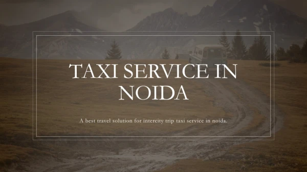 Taxi Service in Noida