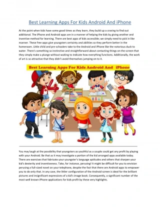 Best Learning Apps For Kids Android And iPhone - slide 1