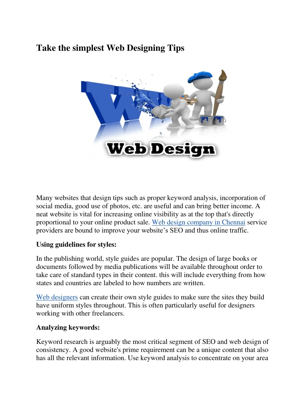 take the simplest web designing tips
