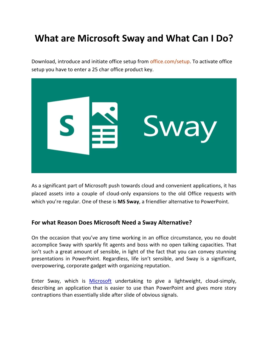 what are microsoft sway and what can i do