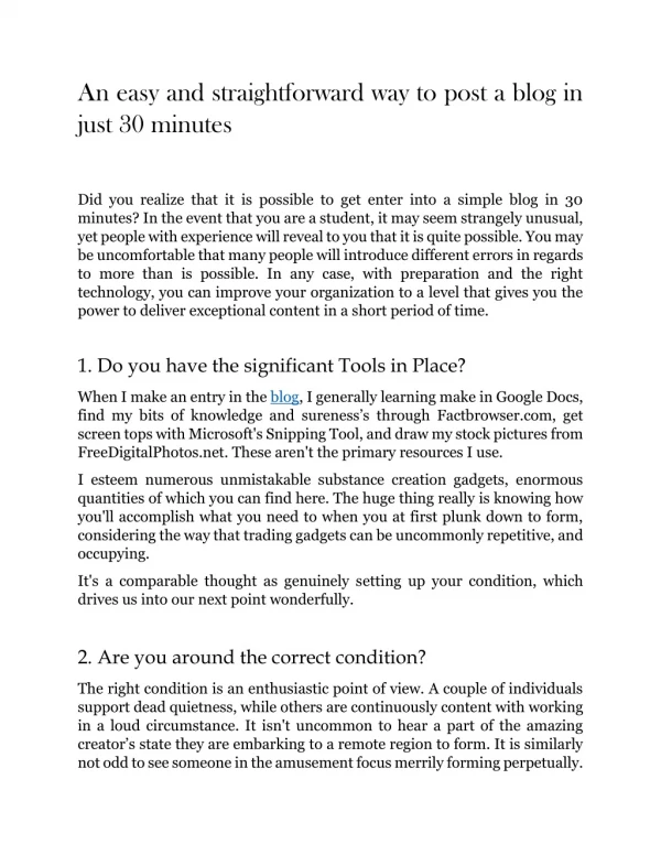 an easy and straightforward way to post a blog
