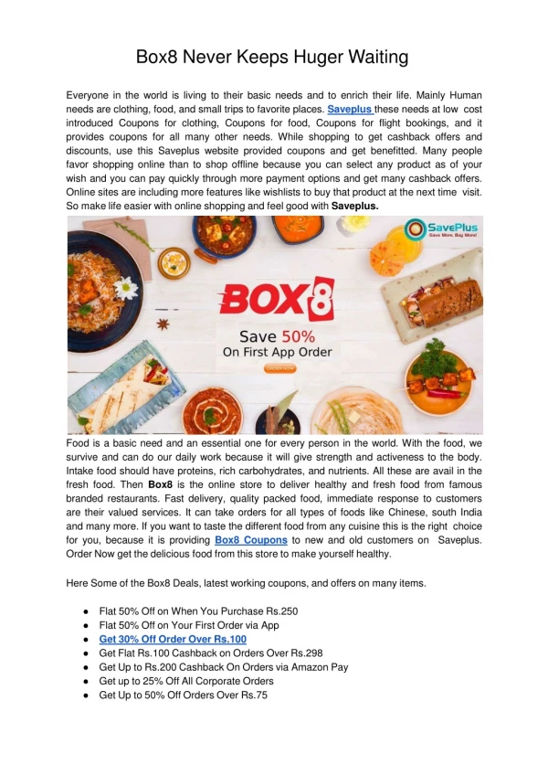 box8 never keeps huger waiting