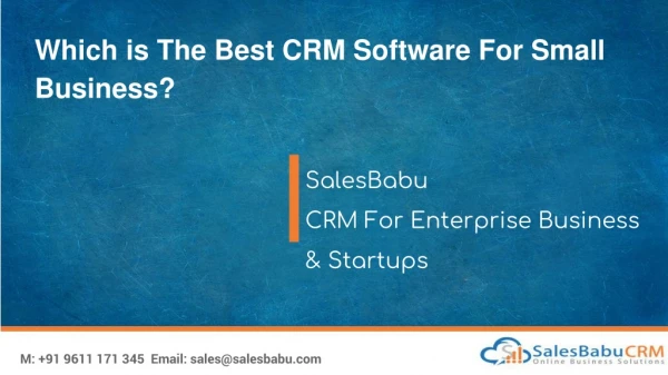 which is the best crm software for small business