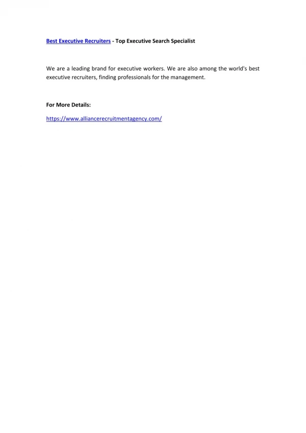 best executive recruiters top executive search