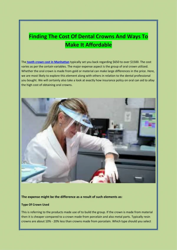 finding the cost of dental crowns and ways