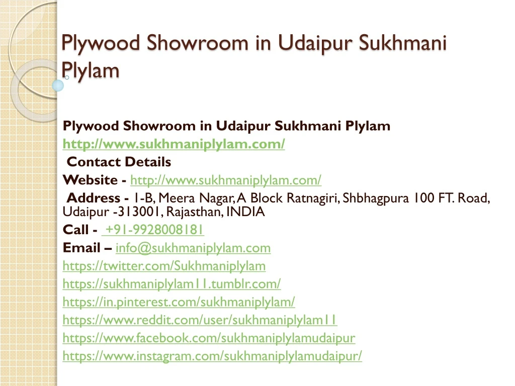 plywood showroom in udaipur sukhmani plylam