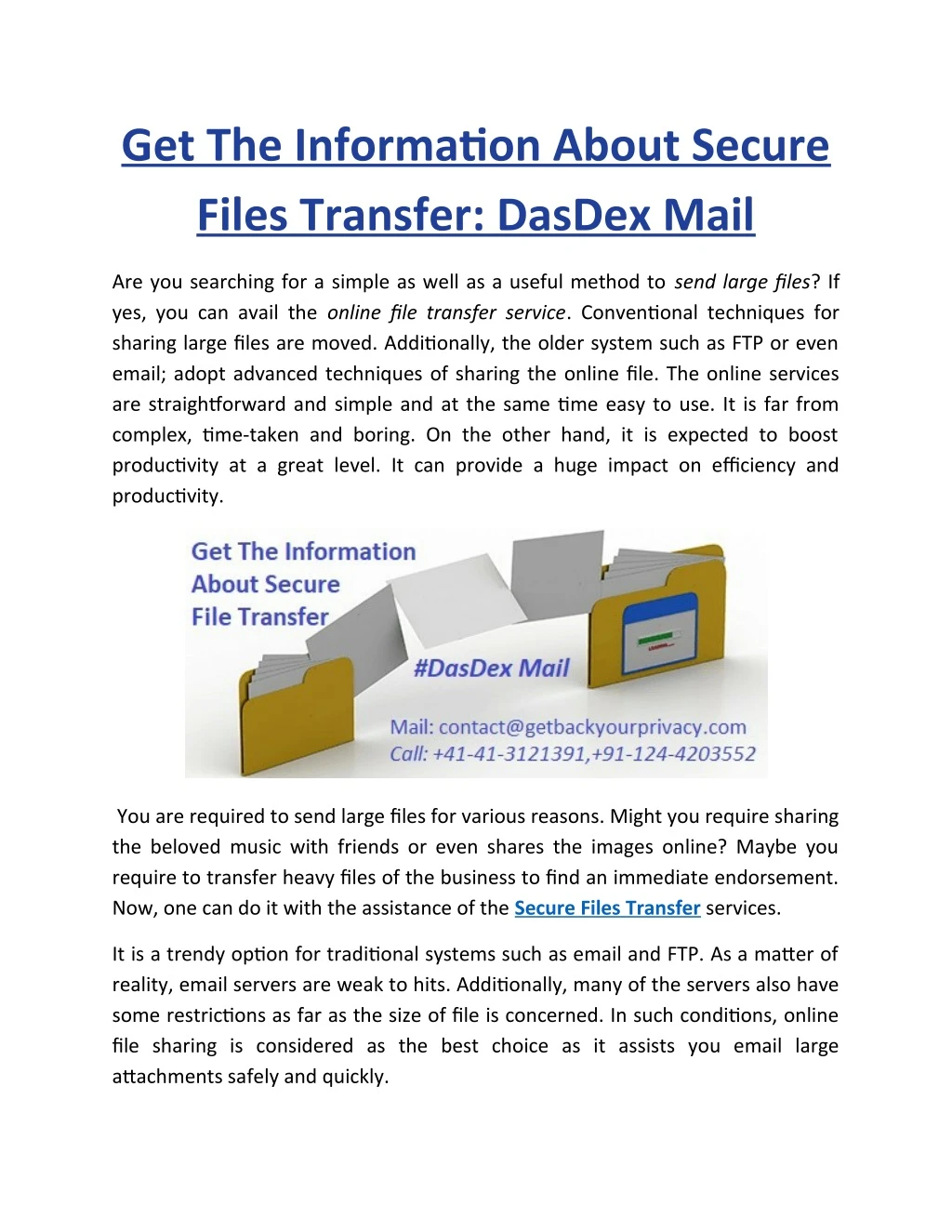 get the information about secure files transfer