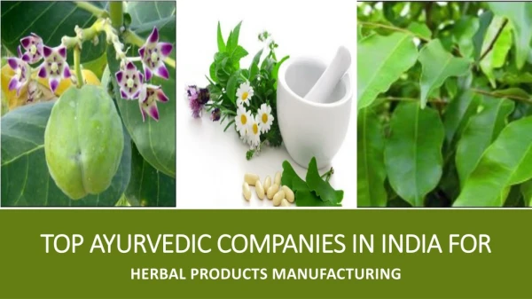 Top Ayurvedic Companies In India For Herbal Products Manufacturing