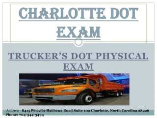 DOT Physical Exam Charlotte NC | DOT Charlotte NC - slide 1