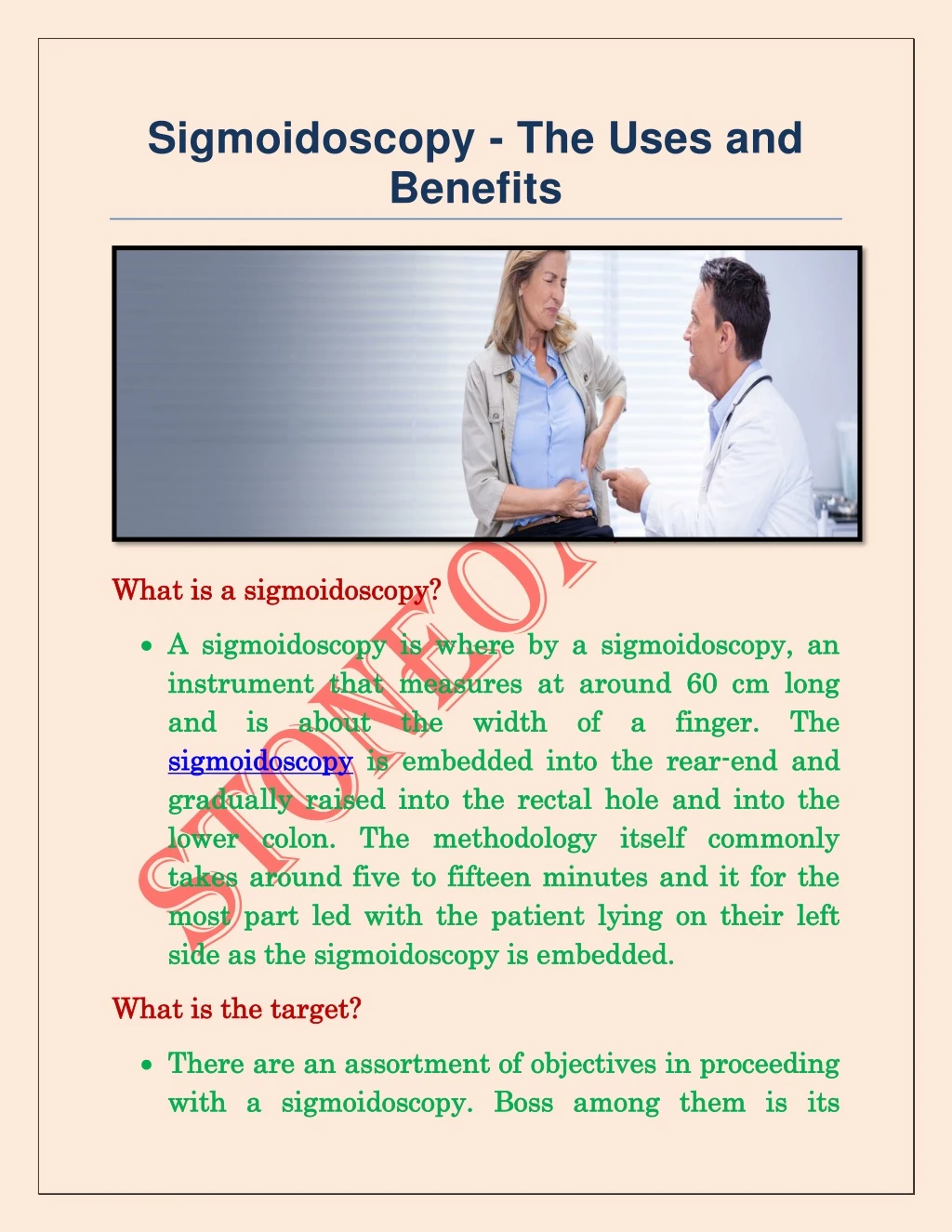 sigmoidoscopy the uses and benefits