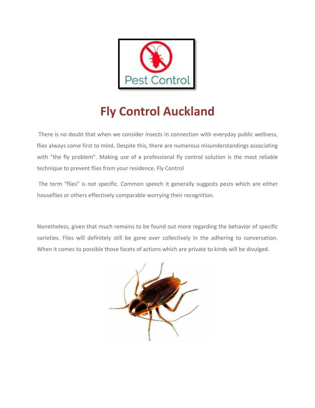 fly control auckland