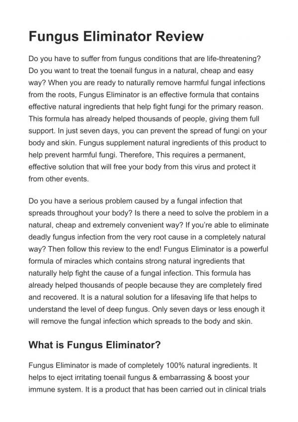 fungus eliminator review