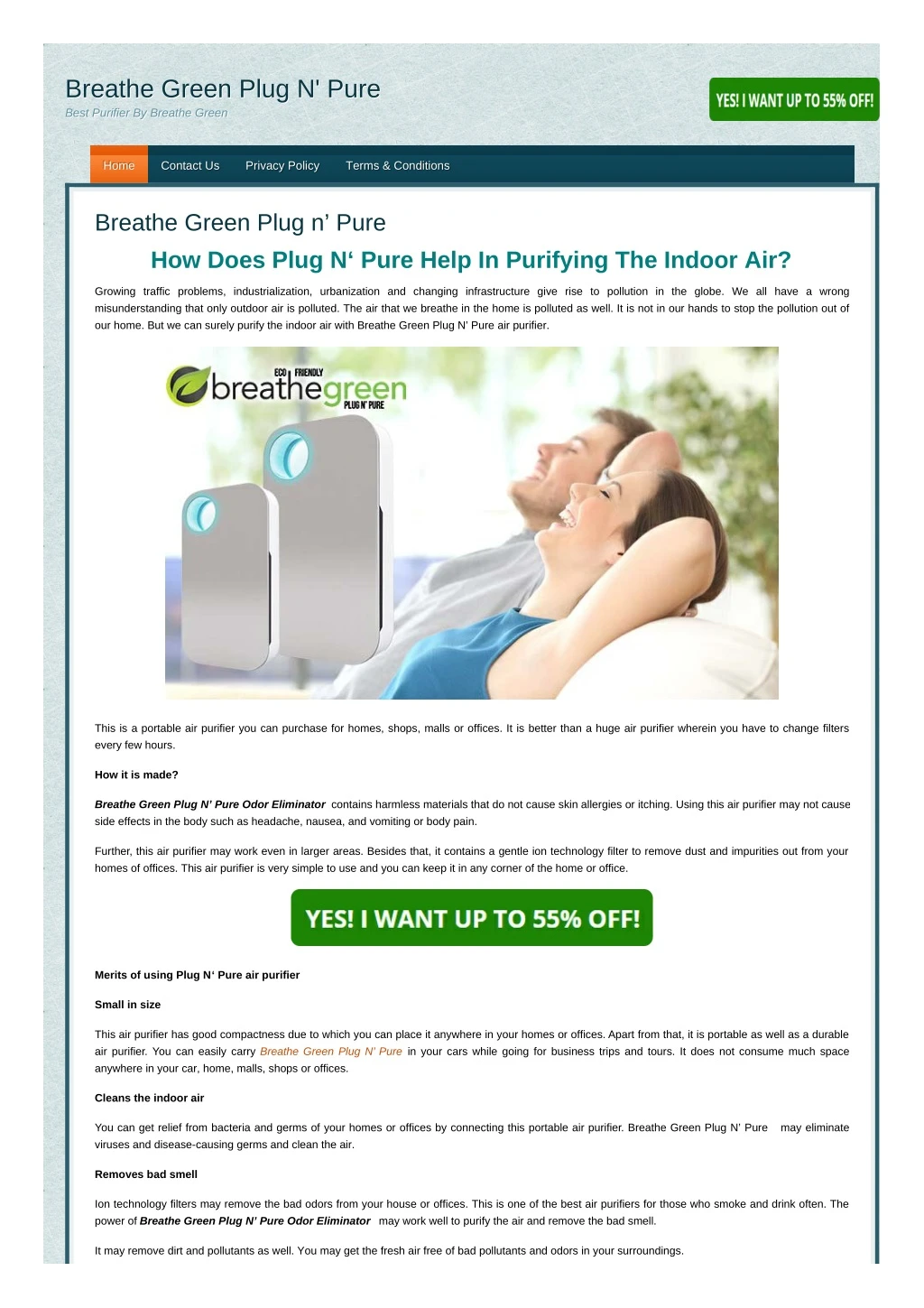 breathe green plug n pure breathe green plug