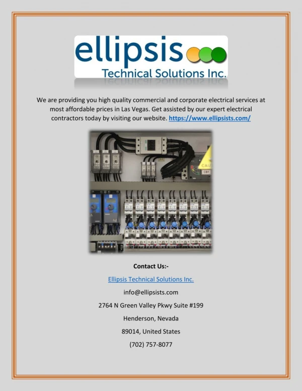 Electrical Contractor in Las Vegas - Ellipsists.com