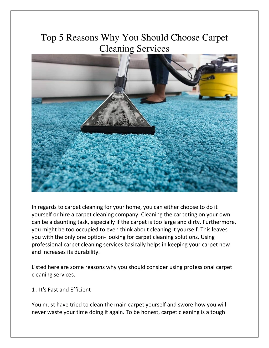 top 5 reasons why you should choose carpet