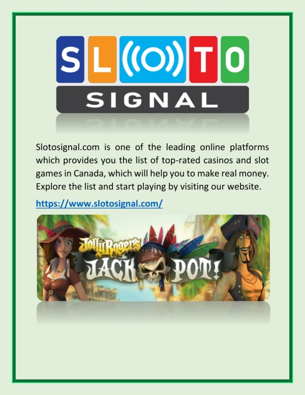 Online Casino Games in Canada - Slotosignal.com