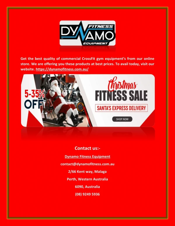 Buy Gym Equipment Melbourne - Dynamofitness.com.au