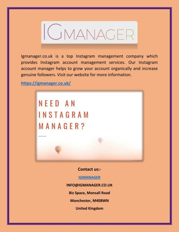 Best Social Media Management Company - Igmanager.co.uk